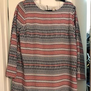 J Crew patterned shift dress